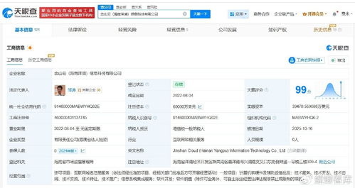 金山云旗下海南洋浦信息科技公司完成增資，注冊(cè)資本躍升至6億美元，增幅達(dá)20%，專注信息系統(tǒng)集成服務(wù)